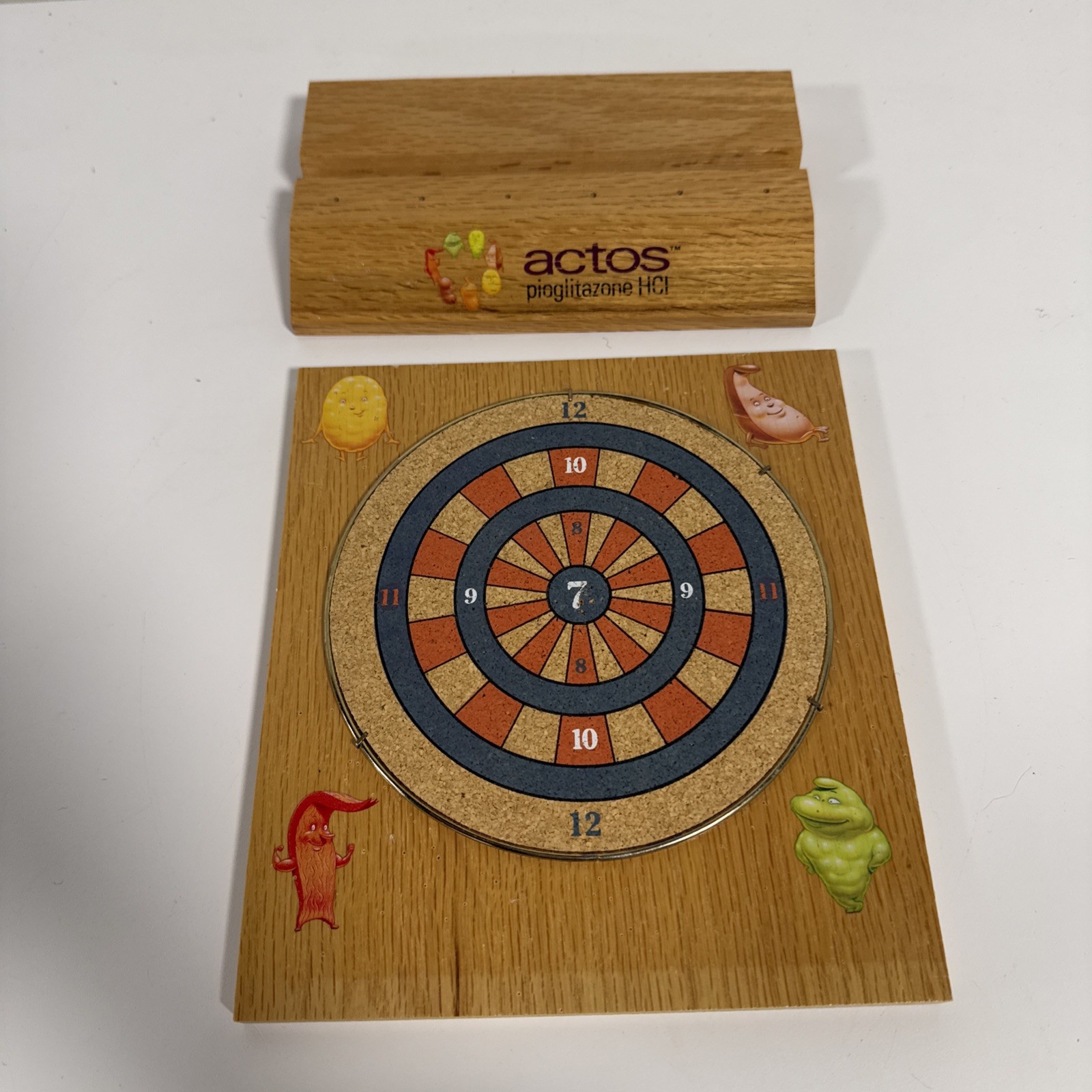 Vintage Takeda Pharma Rep Sales Actos Pioglitazone Mini Wood Desk Top Dart Game