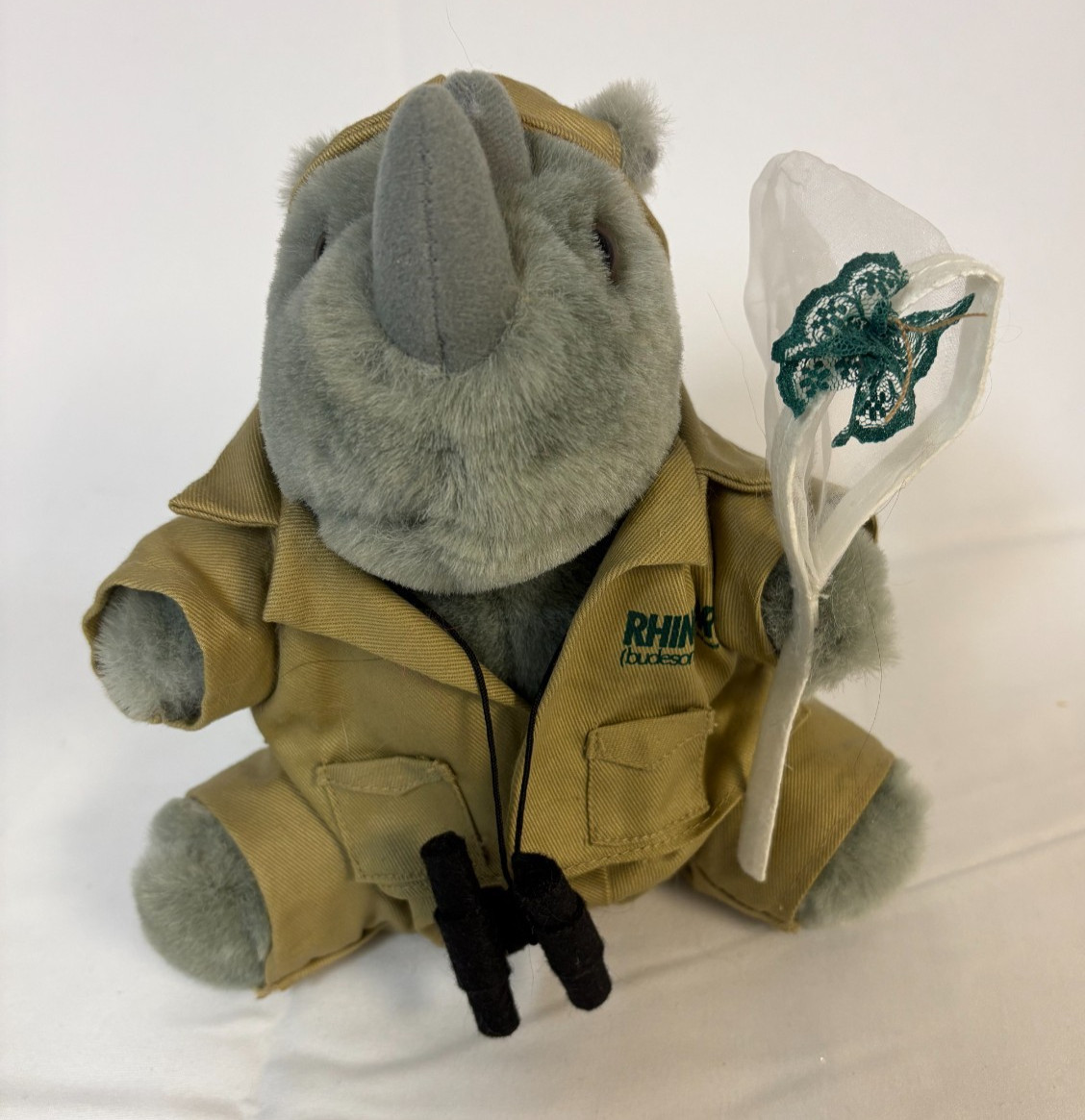 Vintage Rhinocort Nasal Spray Pharmaceutical Rhino Plush Butterfly Catcher
