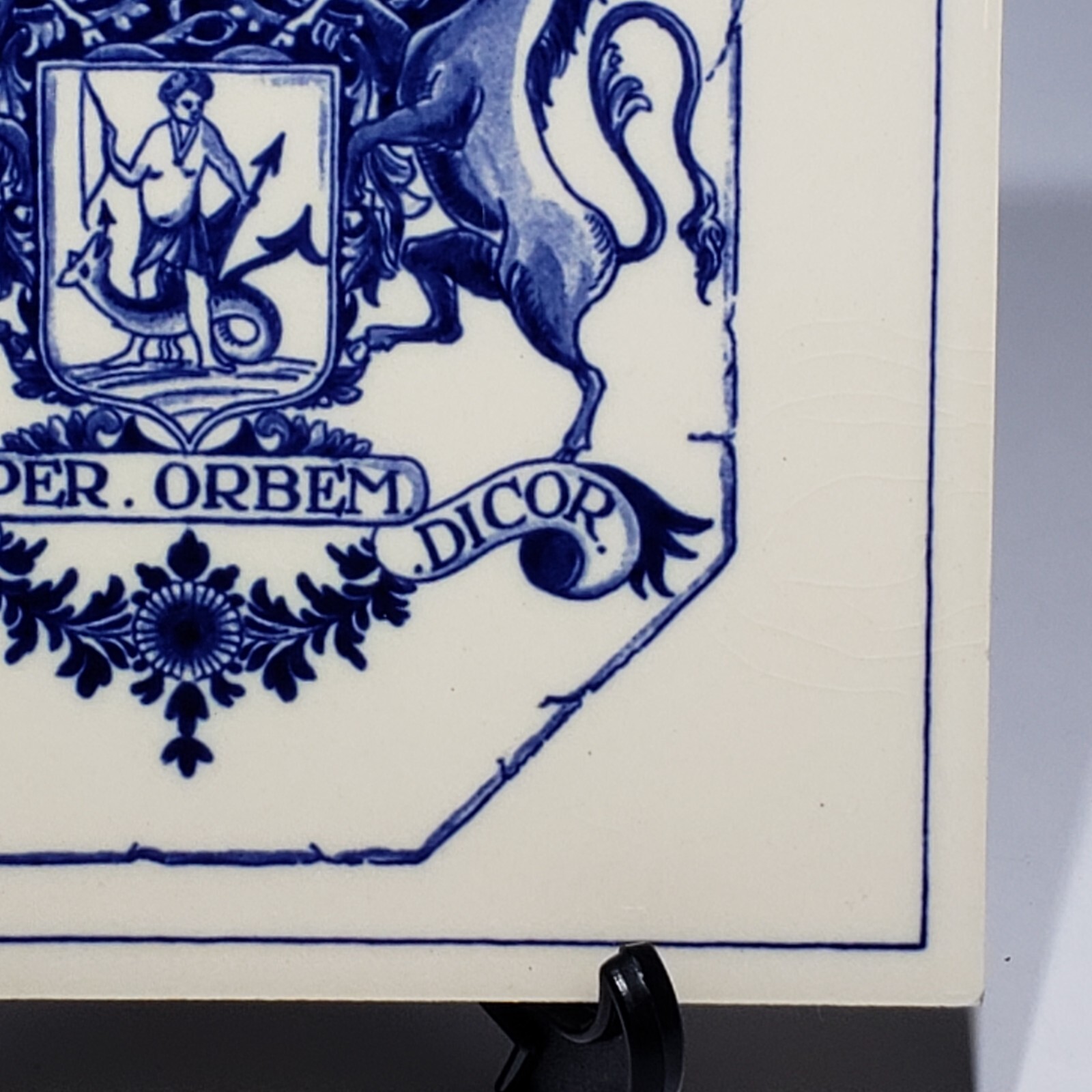 Vtg Blue Pharmacy Chelsea Physic Garden Tile Delft Holland John Watts B688