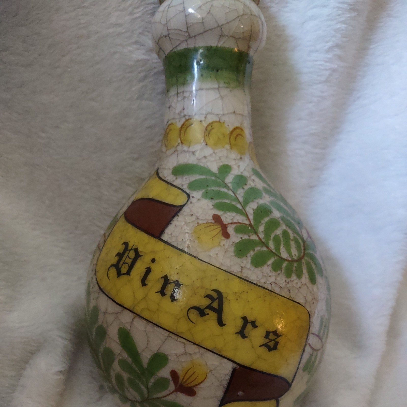 Vintage German Dinars Medicinal Bottle Natural Crackle