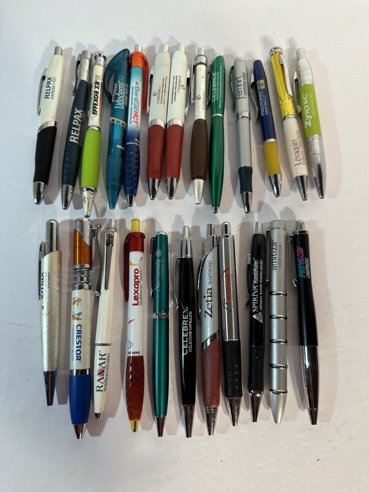 Lot of 24 Various Drug Rep Ink Pens Pharmaceutical Promo Medical Advertising