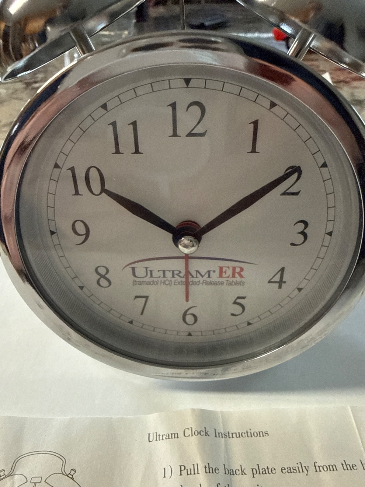Vintage ULTRAM ER/Tramadol Pharmaceutical Alarm Clock-New in Plastic-Never Used