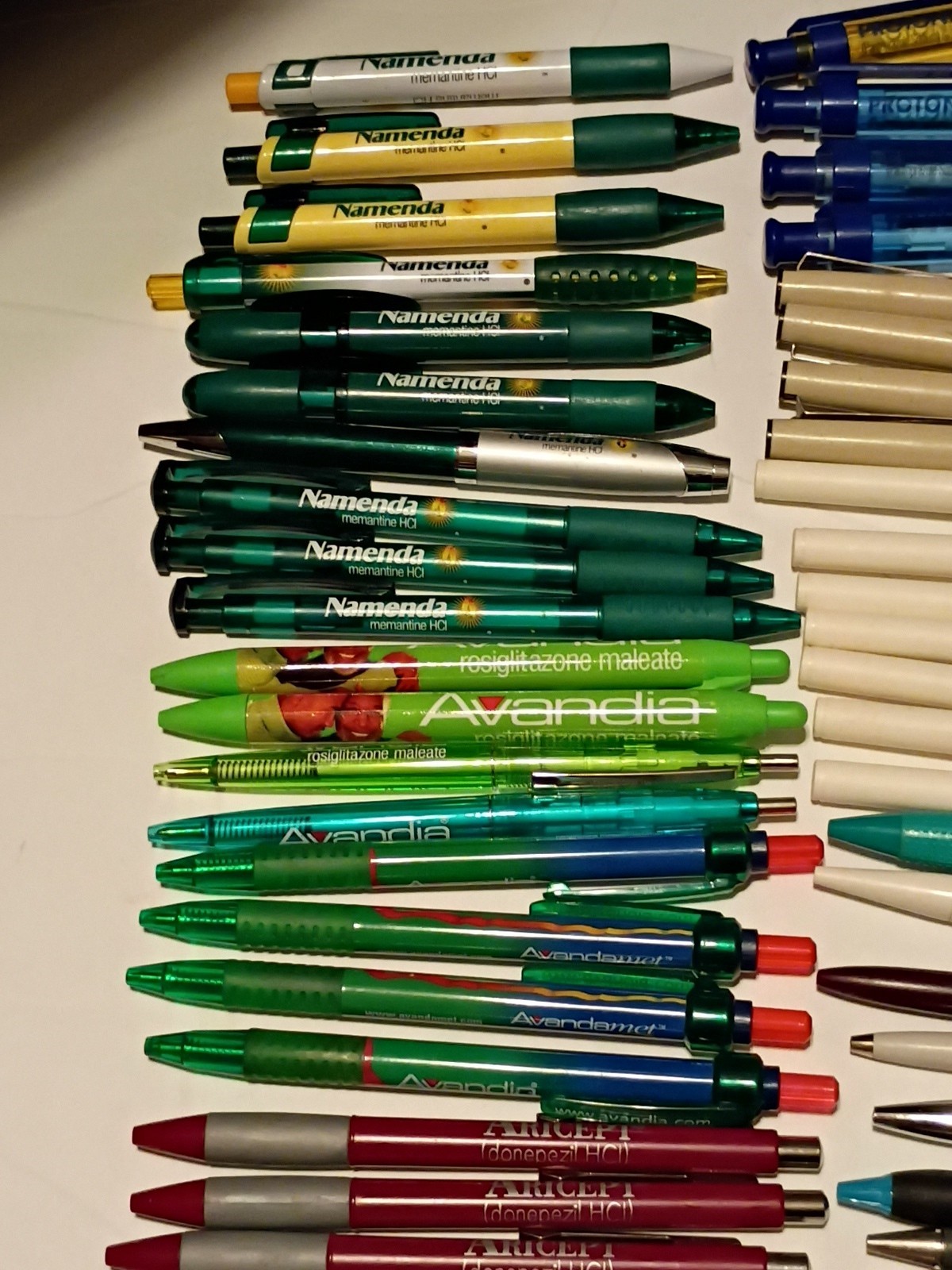 Pharmacy Drug Rep Advertising Mixed Pen Lot of 108 Instant Desk Drawer Full