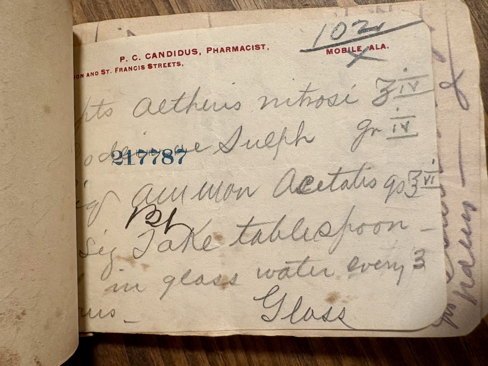 Antique prescriptions April 1900: Chloroform, Codeine, Wine, Lithium etc.