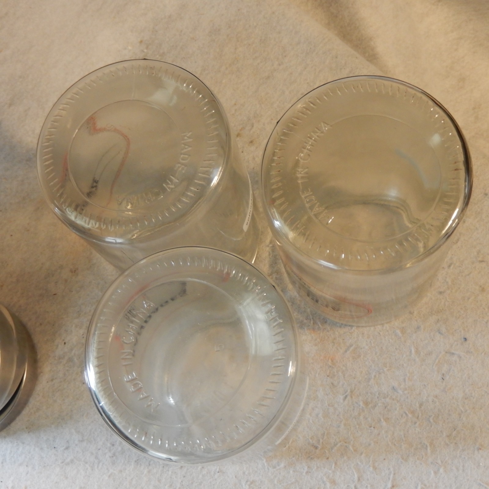 Set 3 Vintage MOORE Medical Supply Glass Jar Apothecary Antique Canisters Gauze