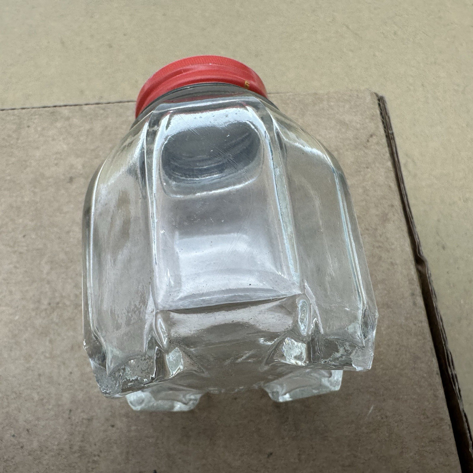 RARE Vintage McNeil Clear Glass Medicine Bottle display/collectible Unique Shape