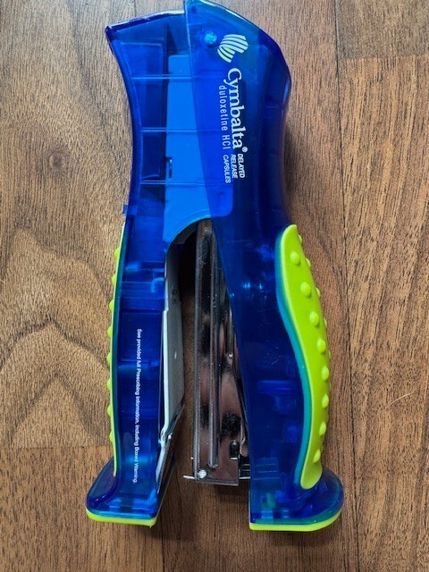 NEW Vintage Cymbalta Stapler w/Sticky Tabs Drug Rep Pharmaceutical Upright