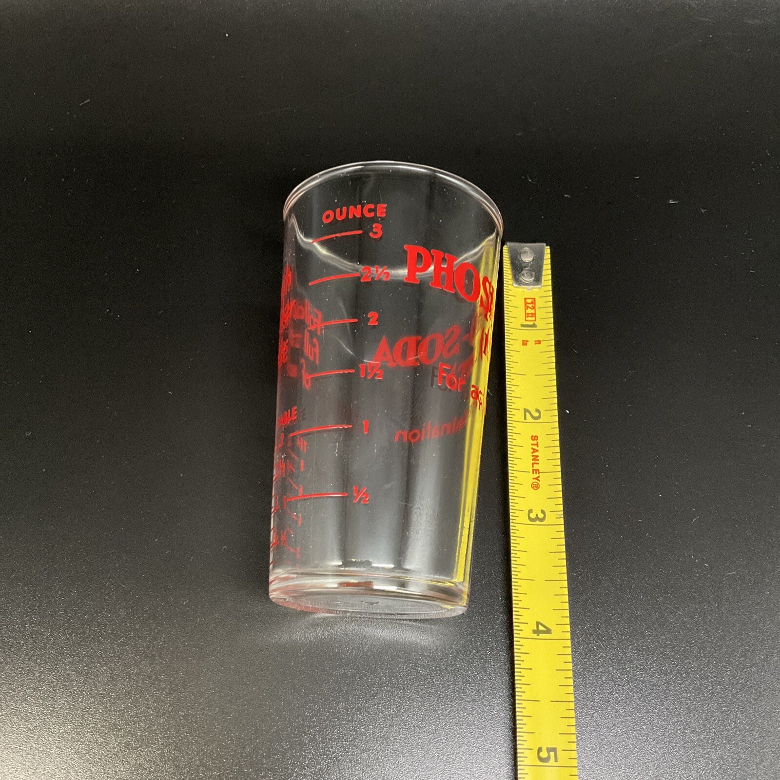 Vintage Hazel Atlas Fleet Laxative Phospho-Soda 3 Oz Glass Medical Advertising
