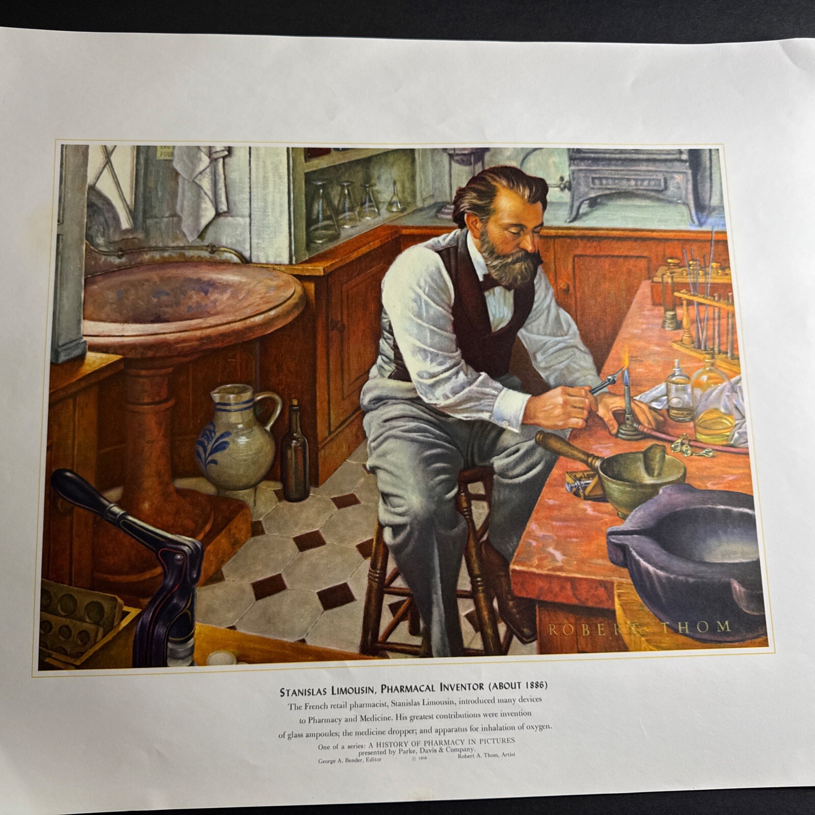 A HISTORY OF PHARMACY IN PICTURES 1954 PRINT#34 Great Gift For Doctor 22″×18″