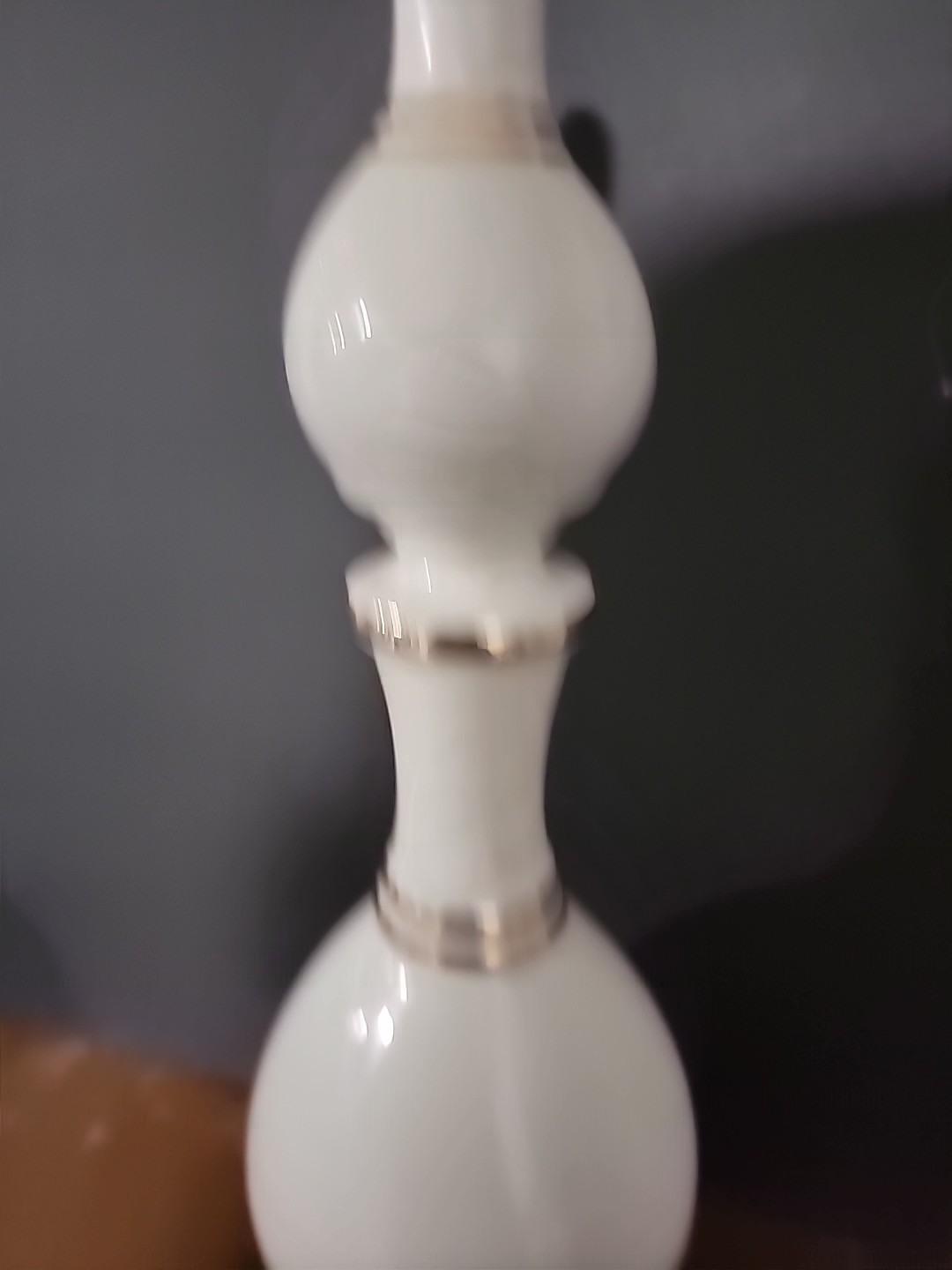 Owen Illinois Pharmacy Finial Globe Vintage Decorative Drug Store White and Gold