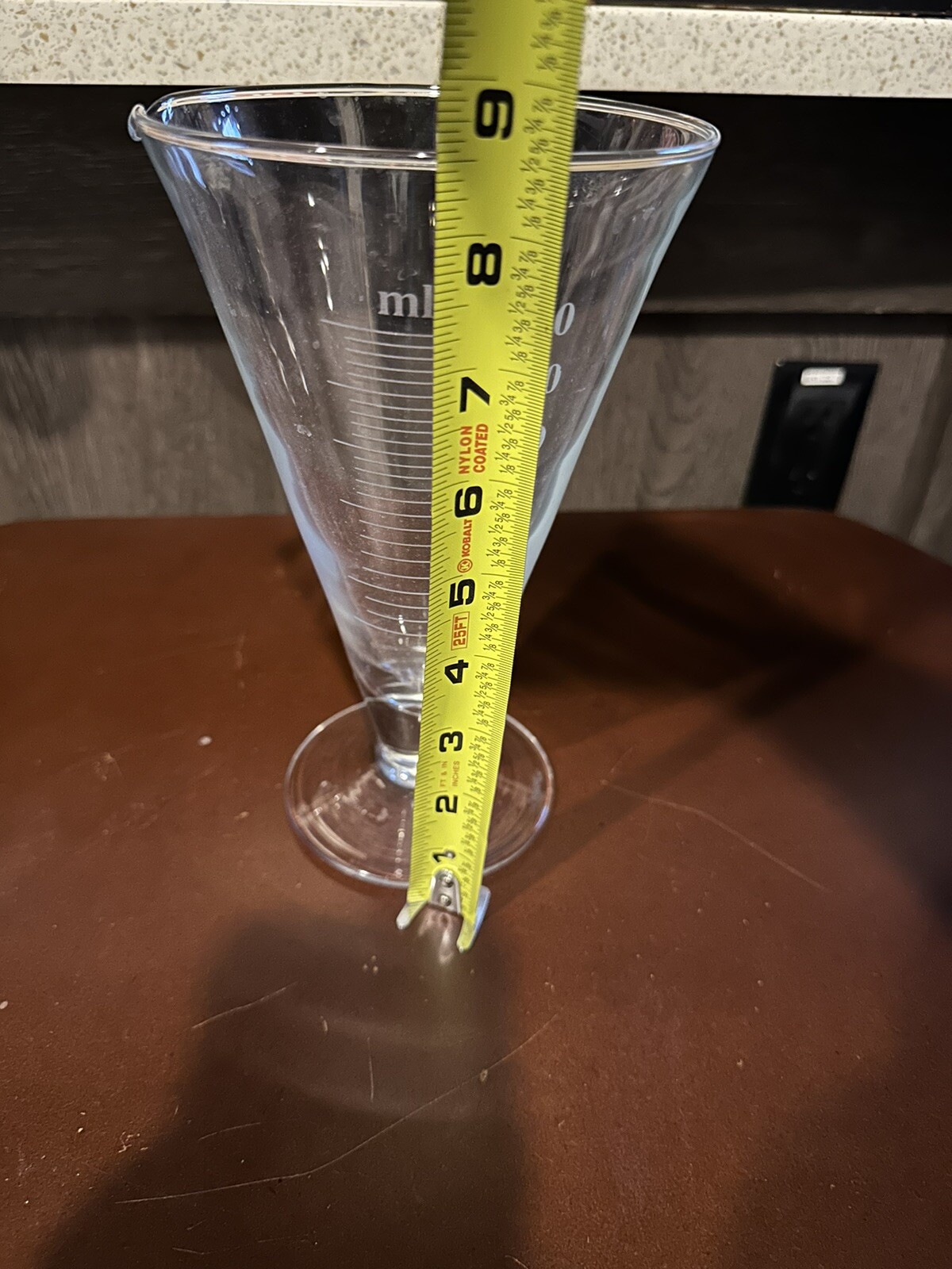 Antique Victorian Apothecary Measuring Glass with Etched Measurements (ml)