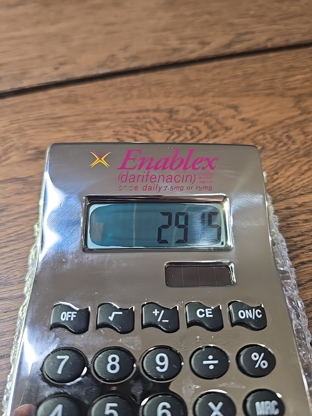 Enablex Calculator Drug Pharmaceutical Advertising Promotional Works