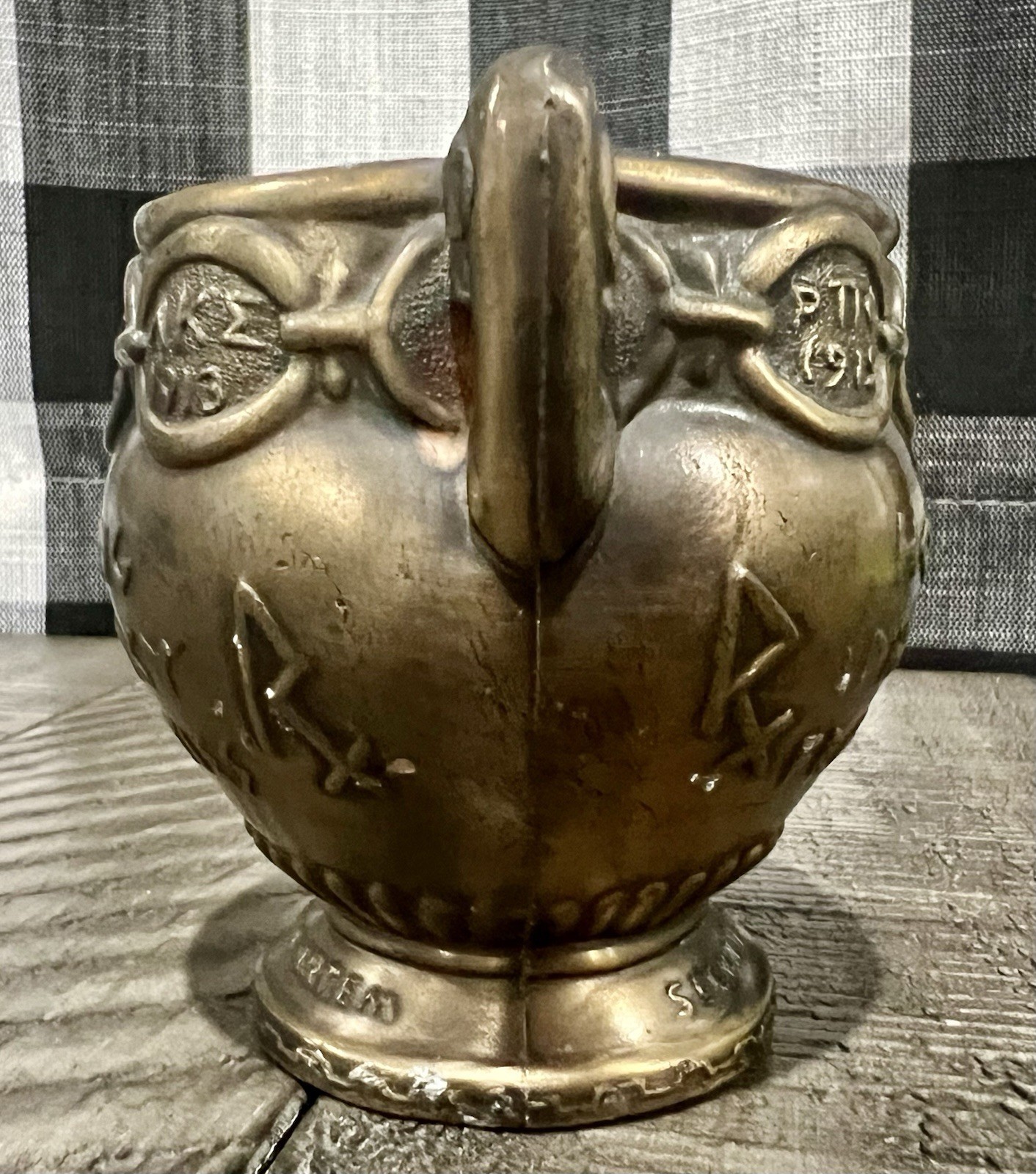 Vintage Mortar SECUNDUM ARTEM” RX Pharmacist Brass Coricidin Pharmacy