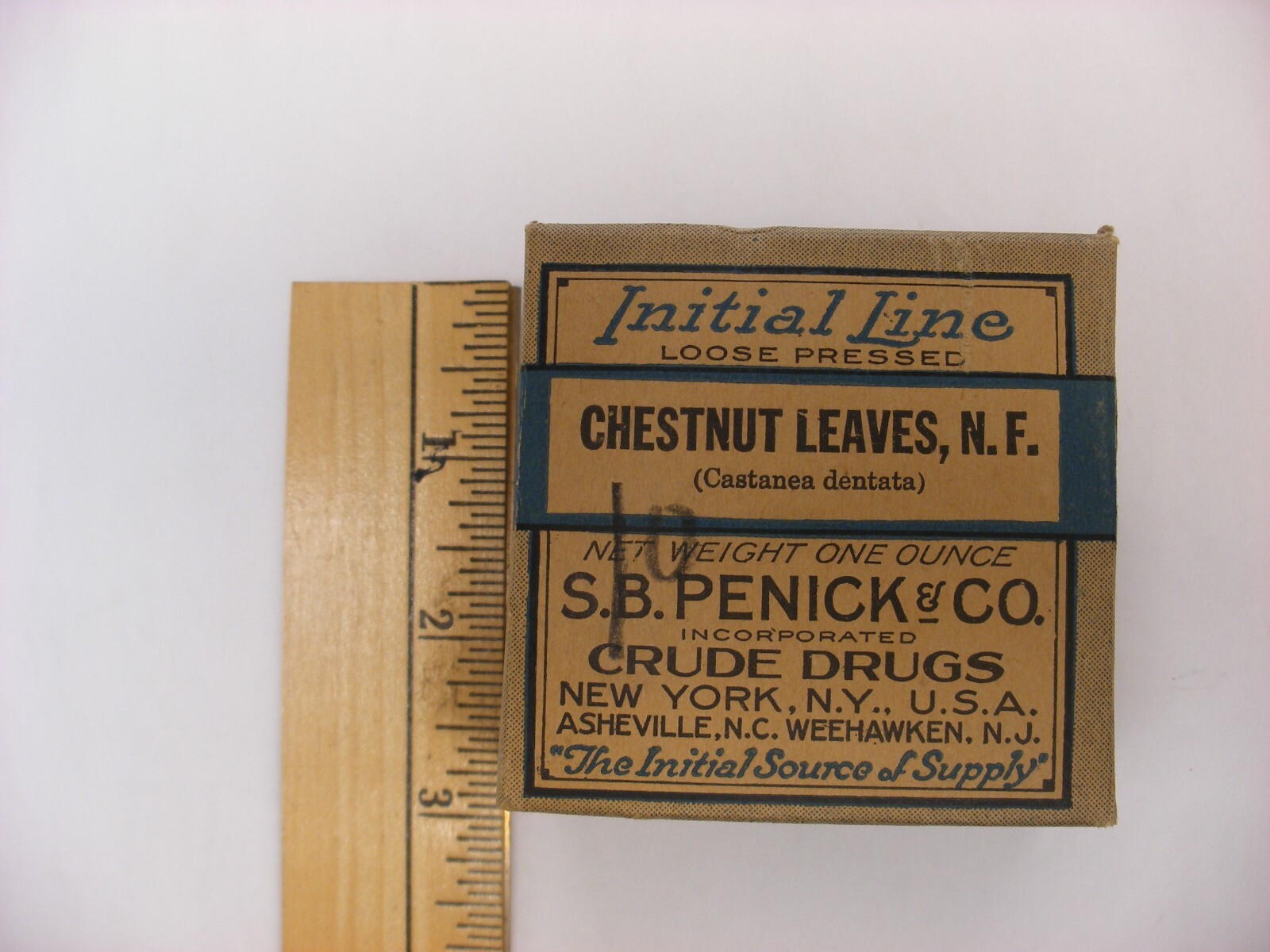 Vtg Medical Pharmacy Quack Cure Initial Line S. B. Penick Co. – Chestnut Leaves