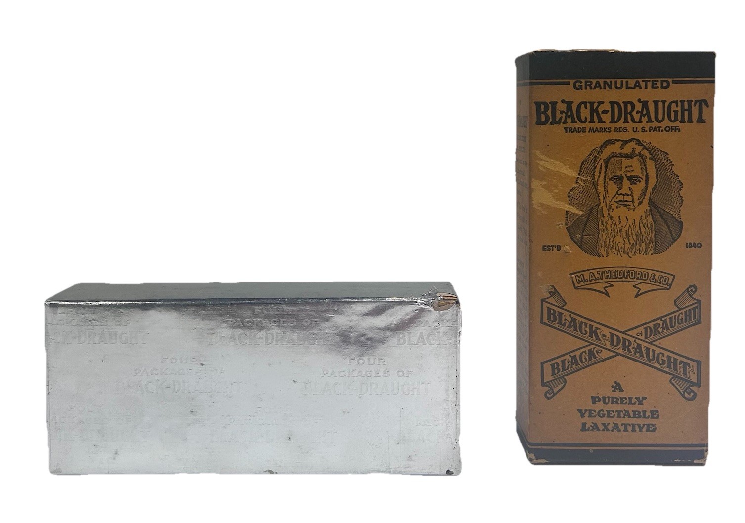 Vintage Black Draught Laxative Medicine New In Box 4 Inside Box