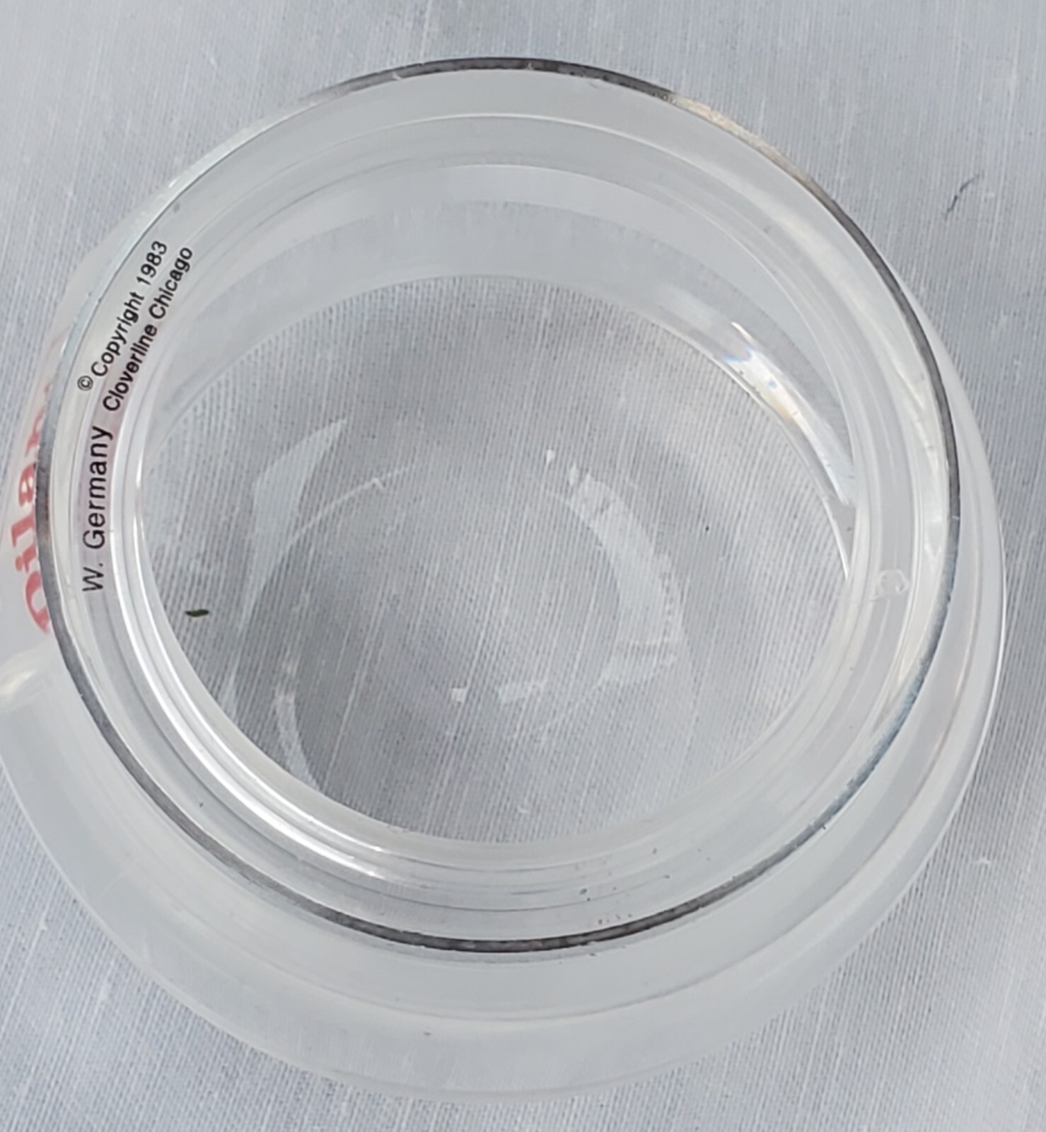Vtg 1983 Dilantin Phenytoin 3″ Magnifying Glass Drug Store Medicine W. Germany