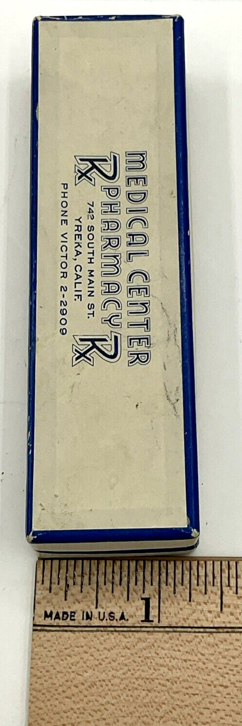 Vintage Medical Center Pharmacy Rx Box Yreka California EMPTY Cardboard Box