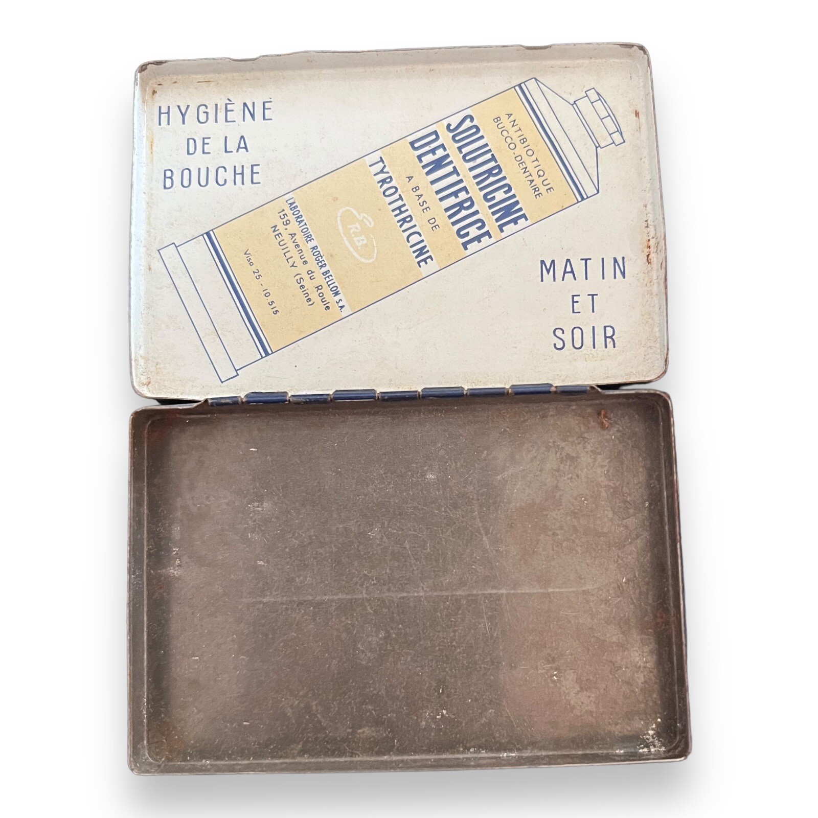 French Apothecary Pill Box Tin Solutricine Pastilles 1920s Pharmacy France