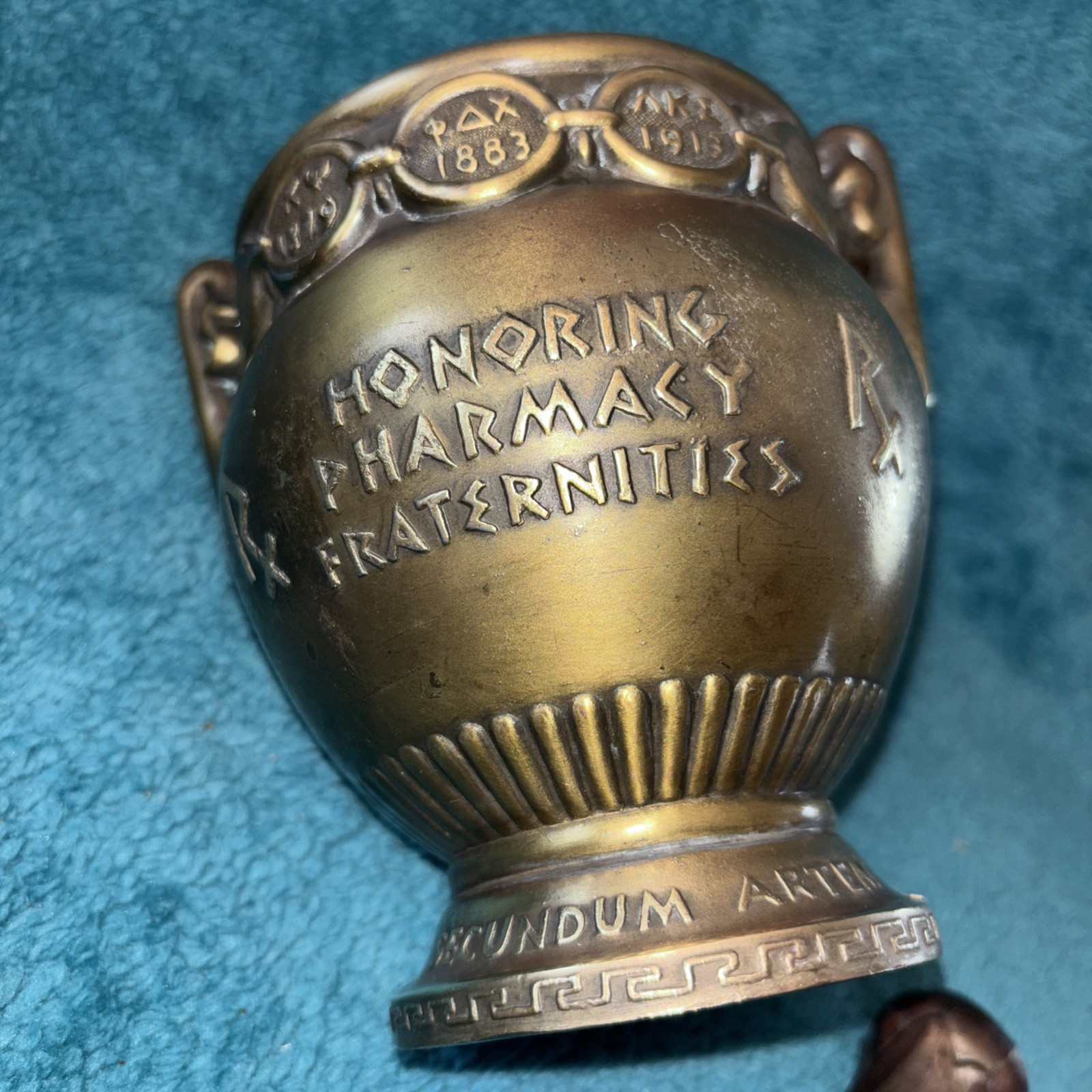 Vtg Heavy Brass Schering 5” Mortar & Pestle Coricidin Pharmacy Fraternities #OO