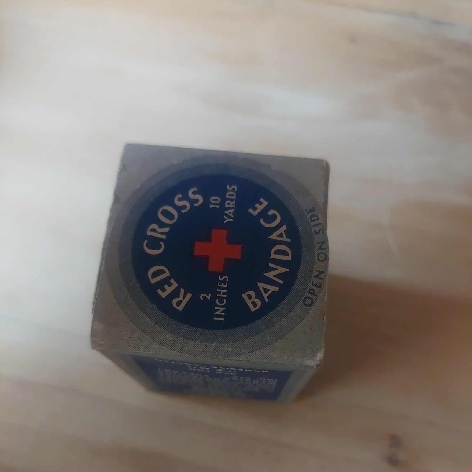 Vtg Red Cross Bandage Medical Original Box Johnson + Johnson Antique