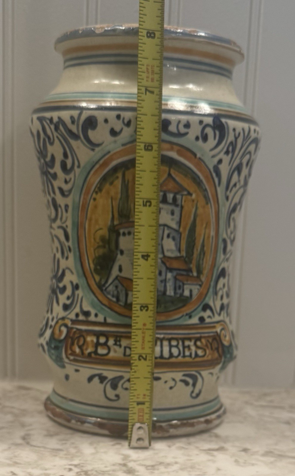Italian Maiolica Pottery Albarello Pharmacy Drug Jar