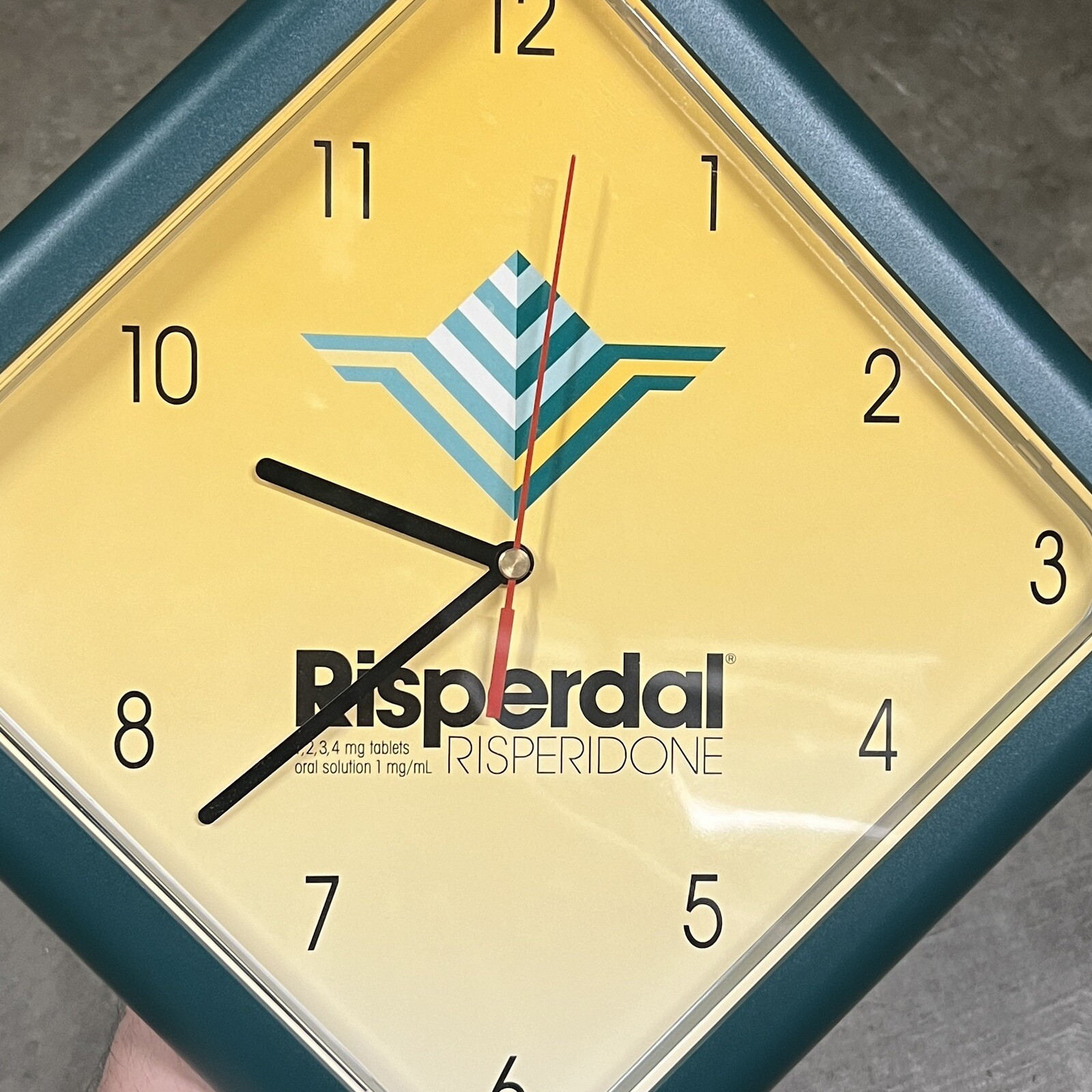 Risperdal Risperidone RARE Drugs Clock Pharmaceutical Drug Rep Advertising VTG