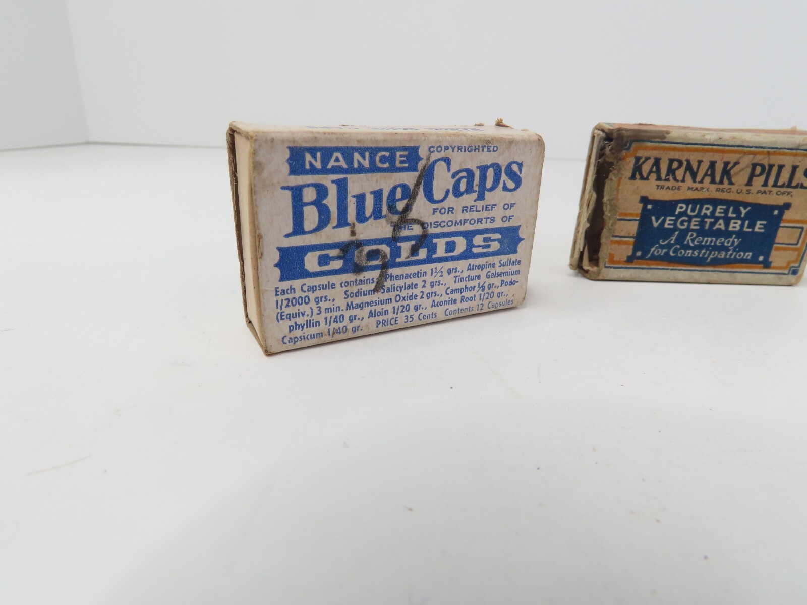 Karnak Pills Empty Box Standard & Videx Nance Caps Colds Boxes Movie Props