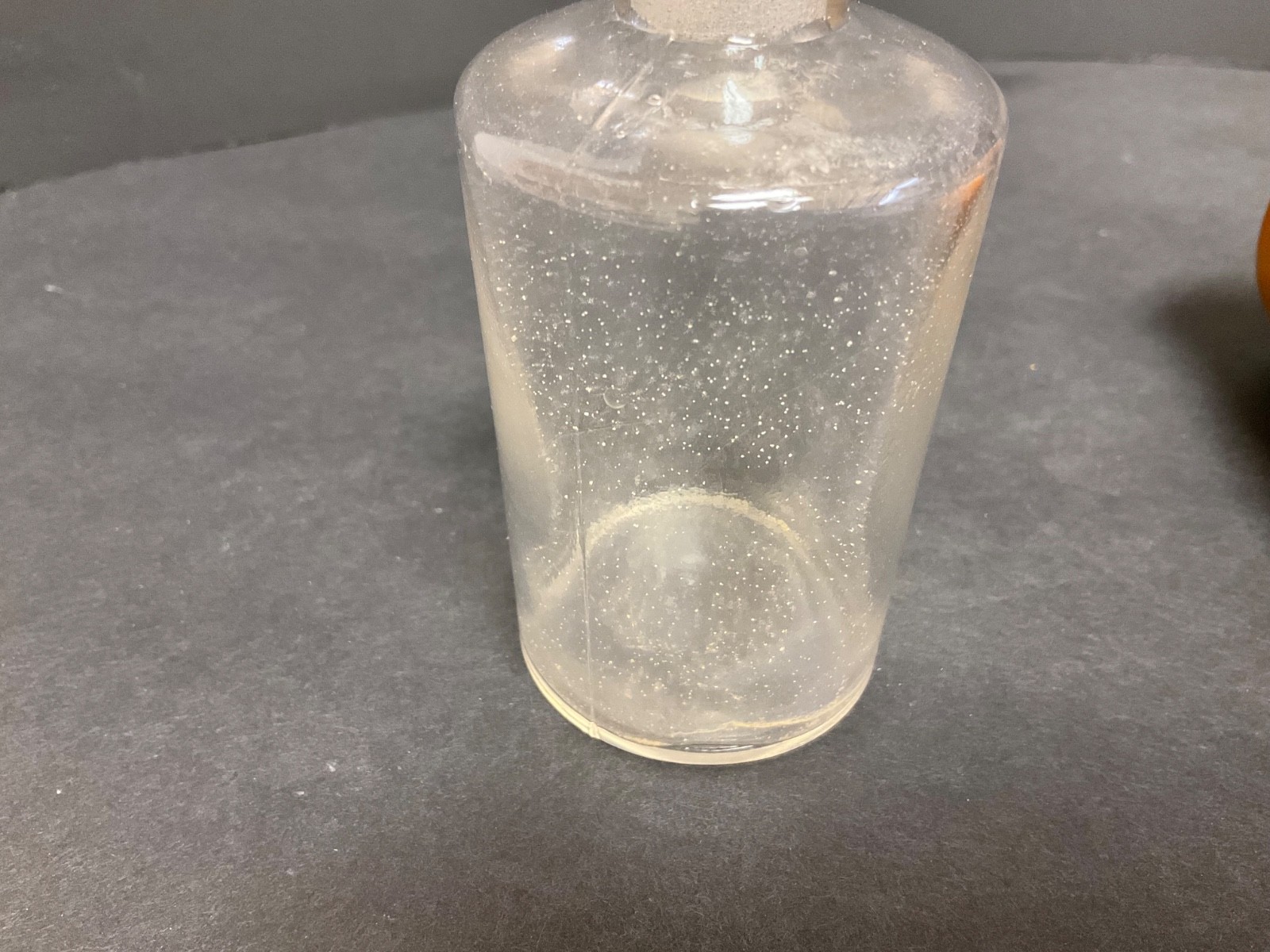 Antique Apothecary Glass Bottle With Treen Case 19th Century-Bottle topper Stuck