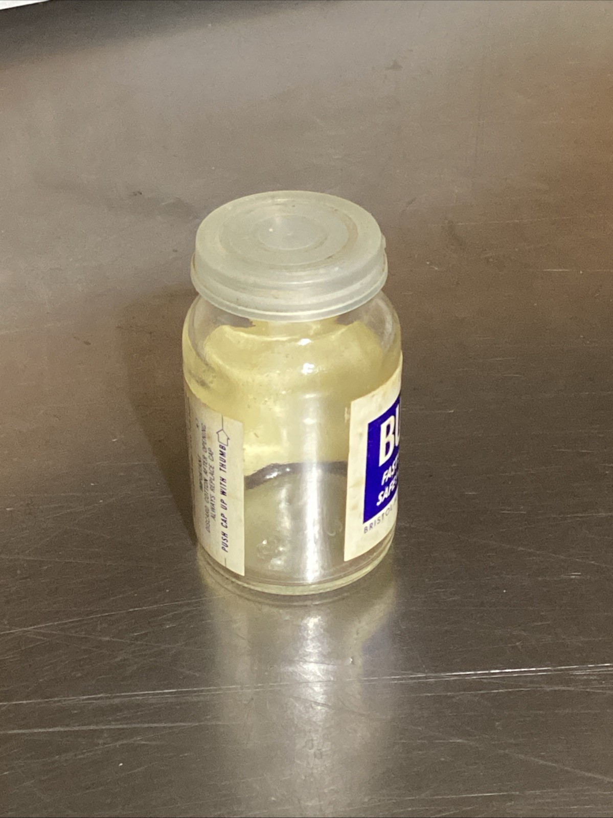 Vintage Bufferin Glass Bottle EMPTY Container 36 Tablets