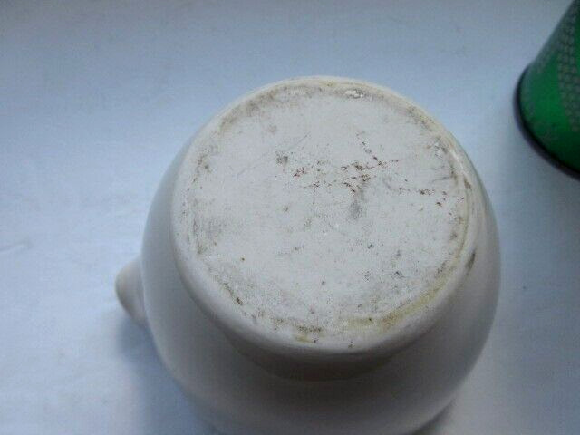 Vtg antique Coors USA Heavy White Porcelain Lab Mortar Apothecary 52208 stained