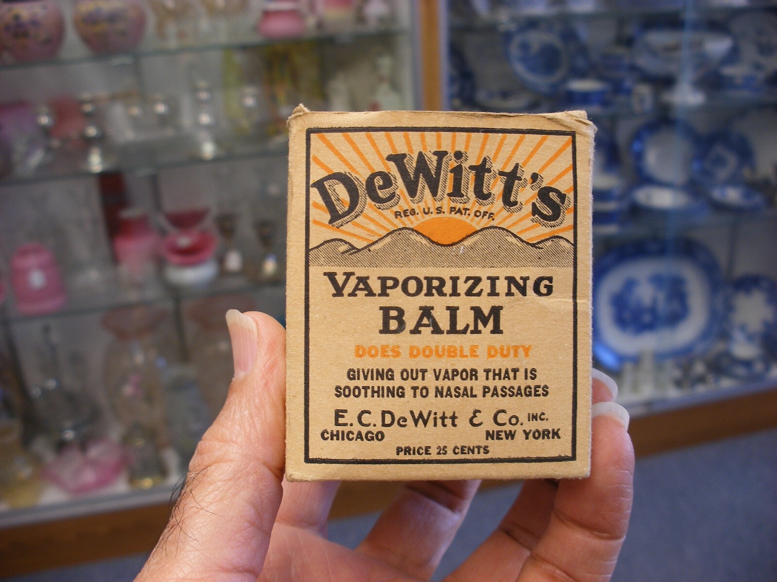 Vintage Medical Remedy Pharmacy Quack Cure – DeWitt’s Vaporizing Balm – Empty