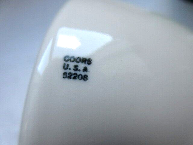 Vtg antique Coors USA Heavy White Porcelain Lab Mortar Apothecary 52208 stained