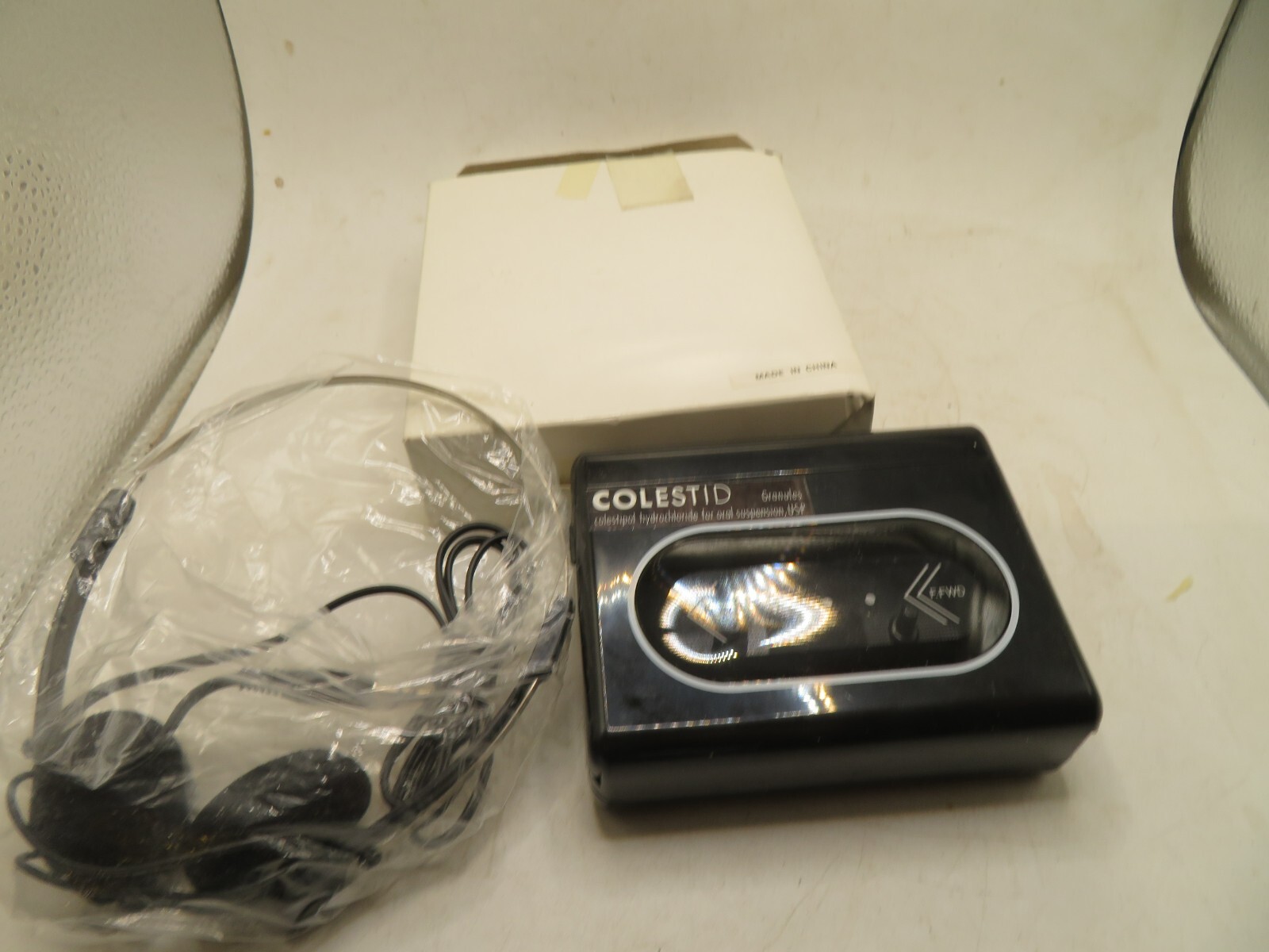 Vintage Upjohn Pharmaceuticals Granule Colestid CASSETTE PLAYE WITH HEADSET BOX