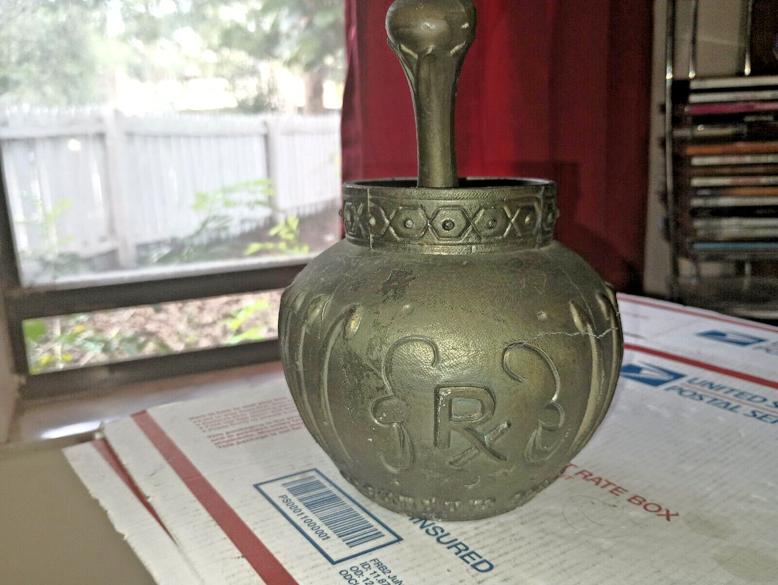 Vintage Brass RX Maimonides 1135-1204 Secundum Artem Mortar & Pestle Coricidin