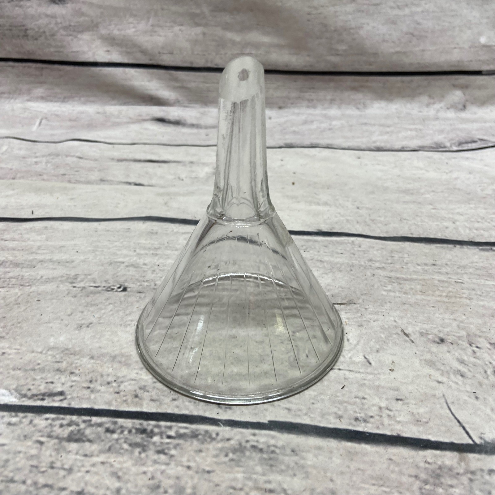 Vintage Ribbed Glass Lab Equipment Funnels Set of 13