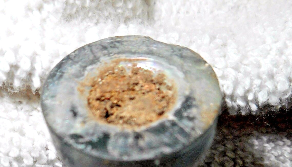 Medicine Pharmaceutical Bottle with Blue residue inside Vintage Dig Find 4 3/4″