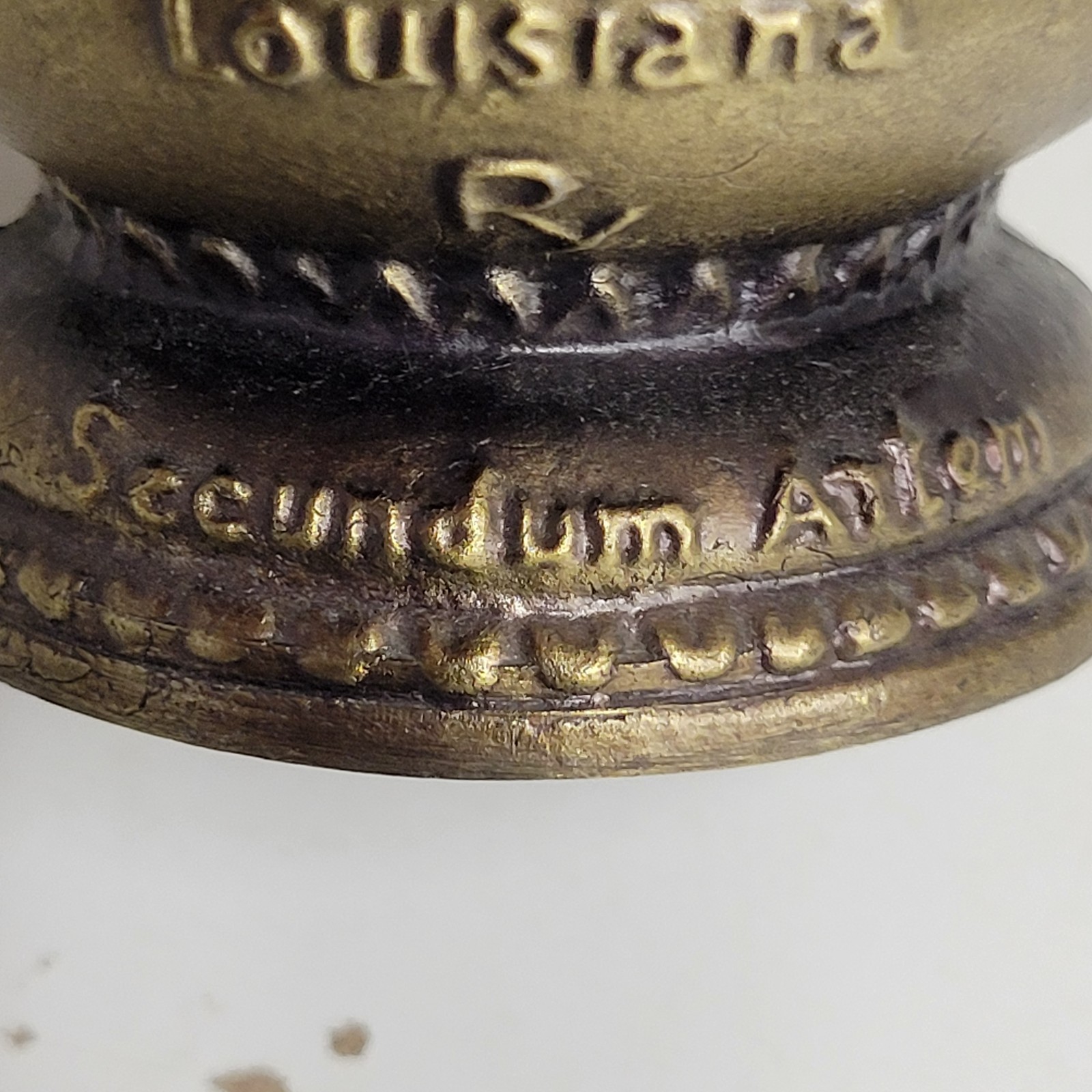 VTG 1985 Schering Brass Mortar & Pestle Ursuline Convent New Orleans Sis. Xavier