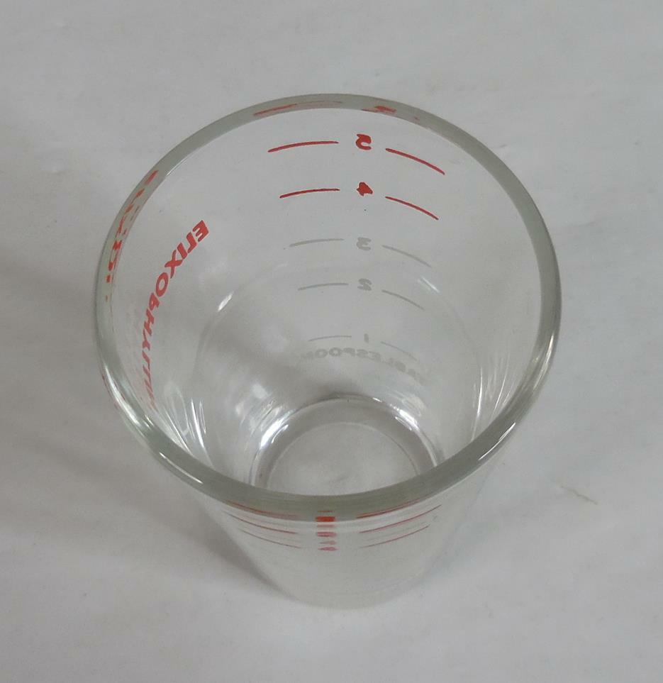 Elixophyllin Asthma Medication Dosing Shot Glass Measuring Cup 5 Tablespoons