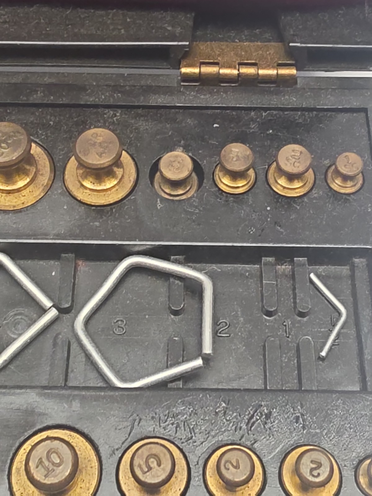 Vintage Bristol Myers Set of Pharmacutical Brass Weights in Original Box
