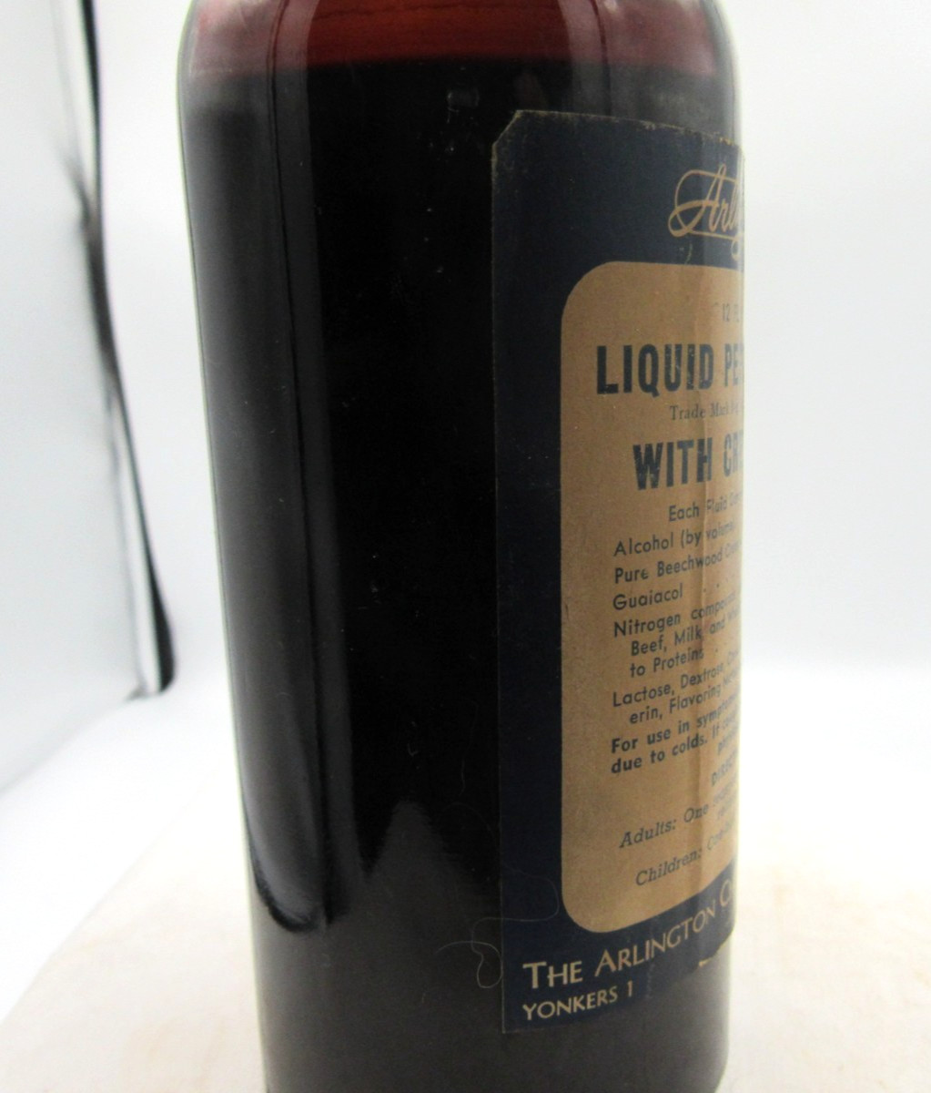 MM – 1940’s Arlington Chemical Co Yonkers NY Liquid Pepto 7 3/4″ Medicine bottle