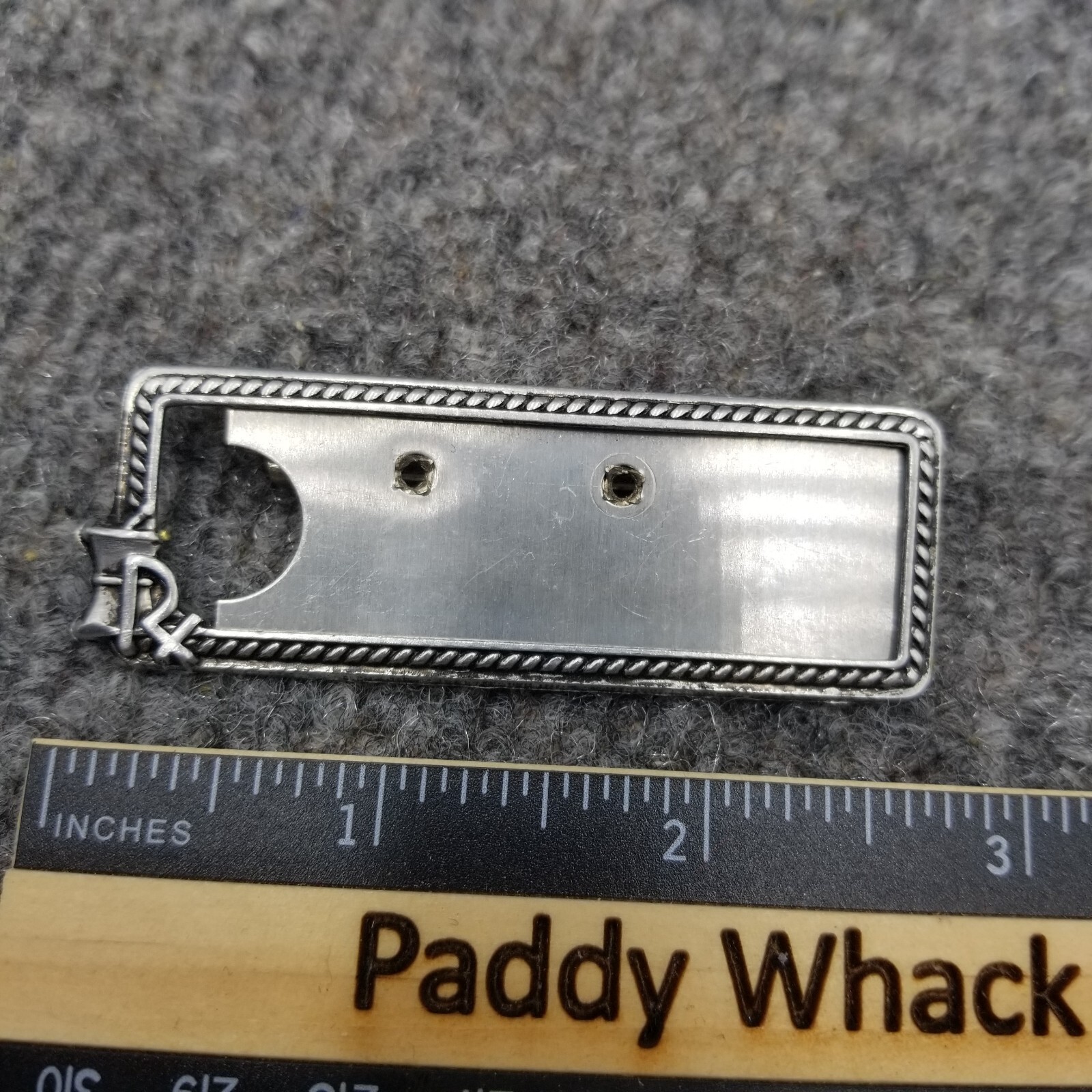 Vintage RX Rex McKay Service McKesson & Robbins Inc Pharmacist Name Tag Pin L6,
