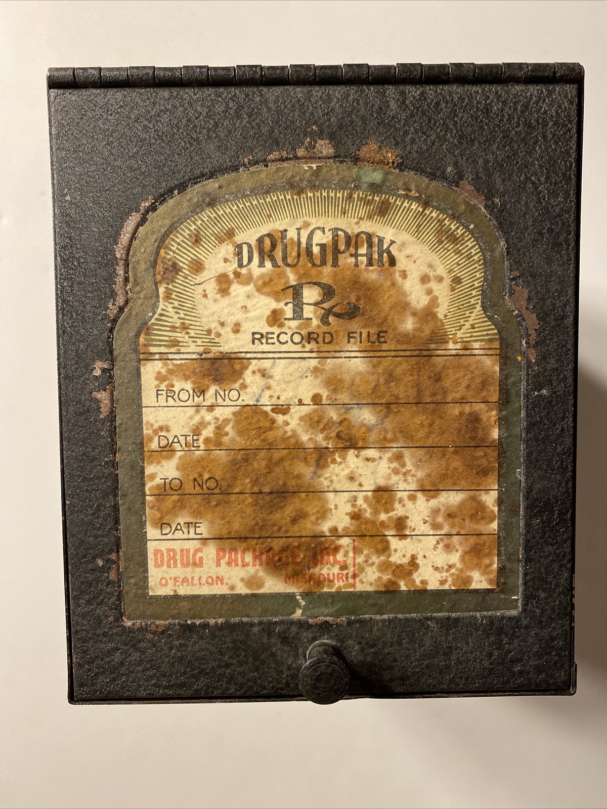 Vintage Pharmacy Prescription File Record Box Drugpak 1950s Decor Apothecary T1