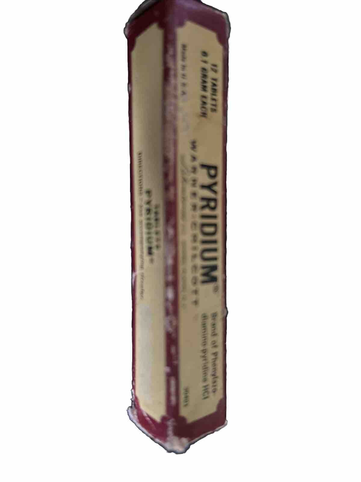 PYRIDIUM, ANTIQUE VIAL WITH PILL CONTENTS- Warner- Chilcott – 12 TABLETS- RARE