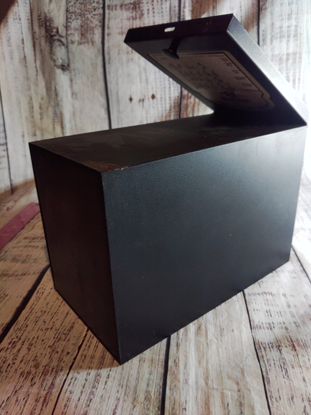 Vintage Black Metal Drugpak Rx Prescription Record File Pharmacy Box, Apothecary