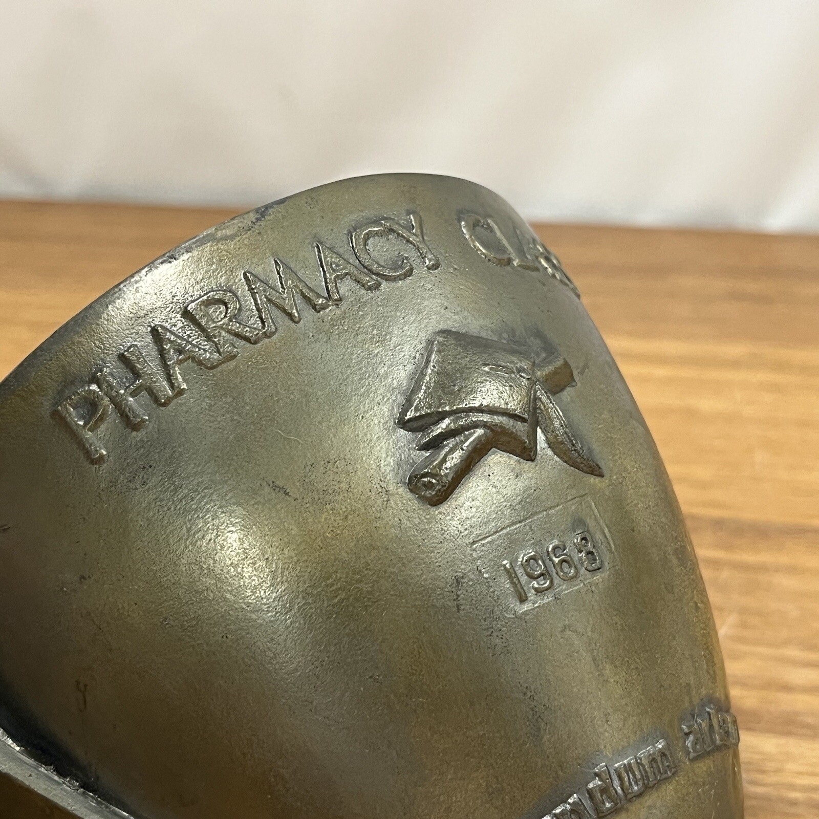 Pharmacy Class 1968 A.D. RX SECUNDUM ARTEM MORTAR PESTLE APOTHECARY Metal Brass