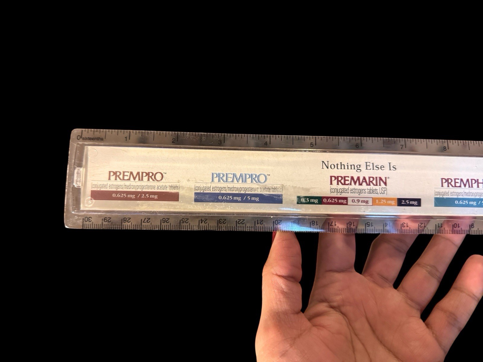 Vintage PREMARIN Drug Advertising Promo Ruler – Acrylic Prempro Premphase