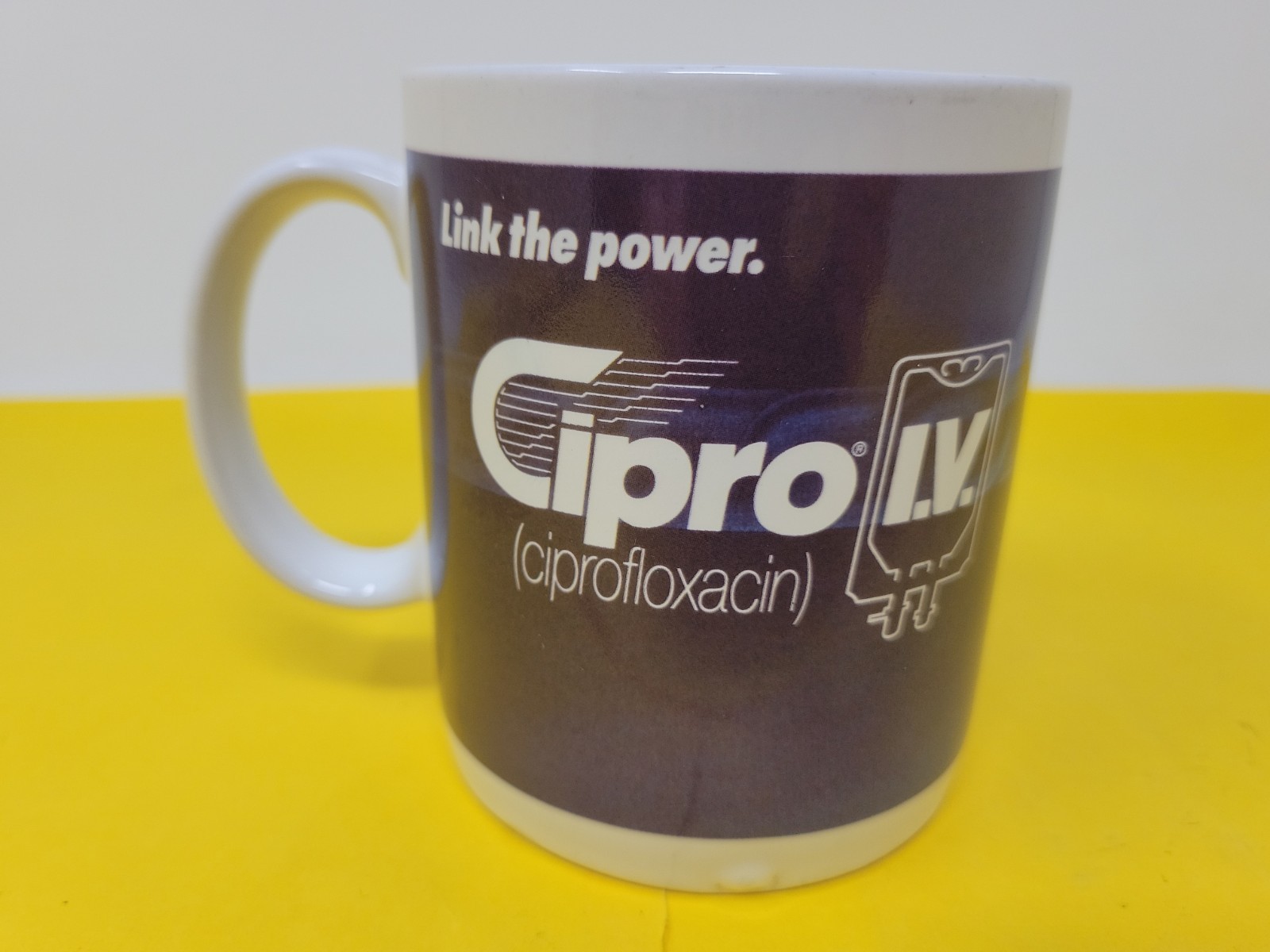 Vintage CIPRO Miles Pharmaceutical Drug Ceramic Mug Advertising RX Promo RARE