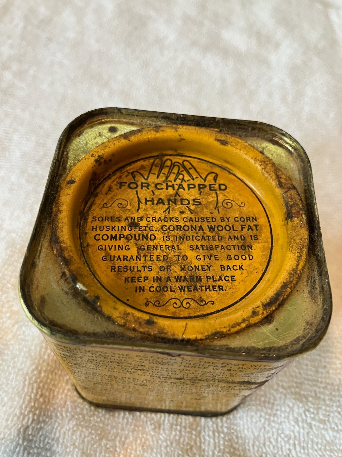 Vintage Corona Wool Fat Compound Tin Container