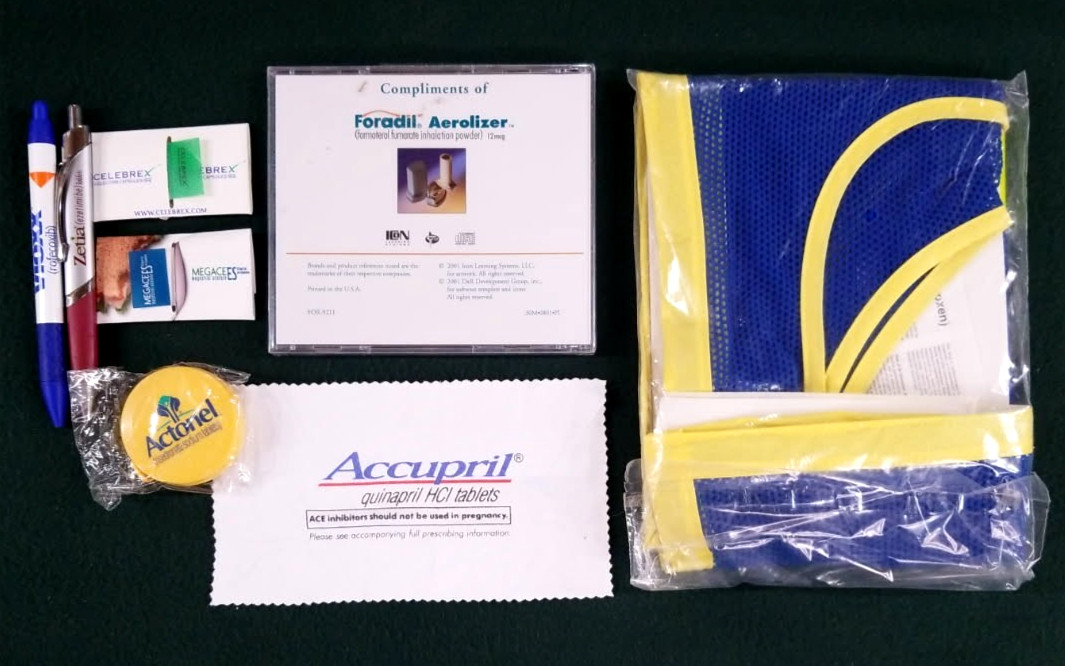 Pharmaceutical Drug Rep Promo Lot: Rare Naprosyn Safety Vest, Actonel Tape Measu