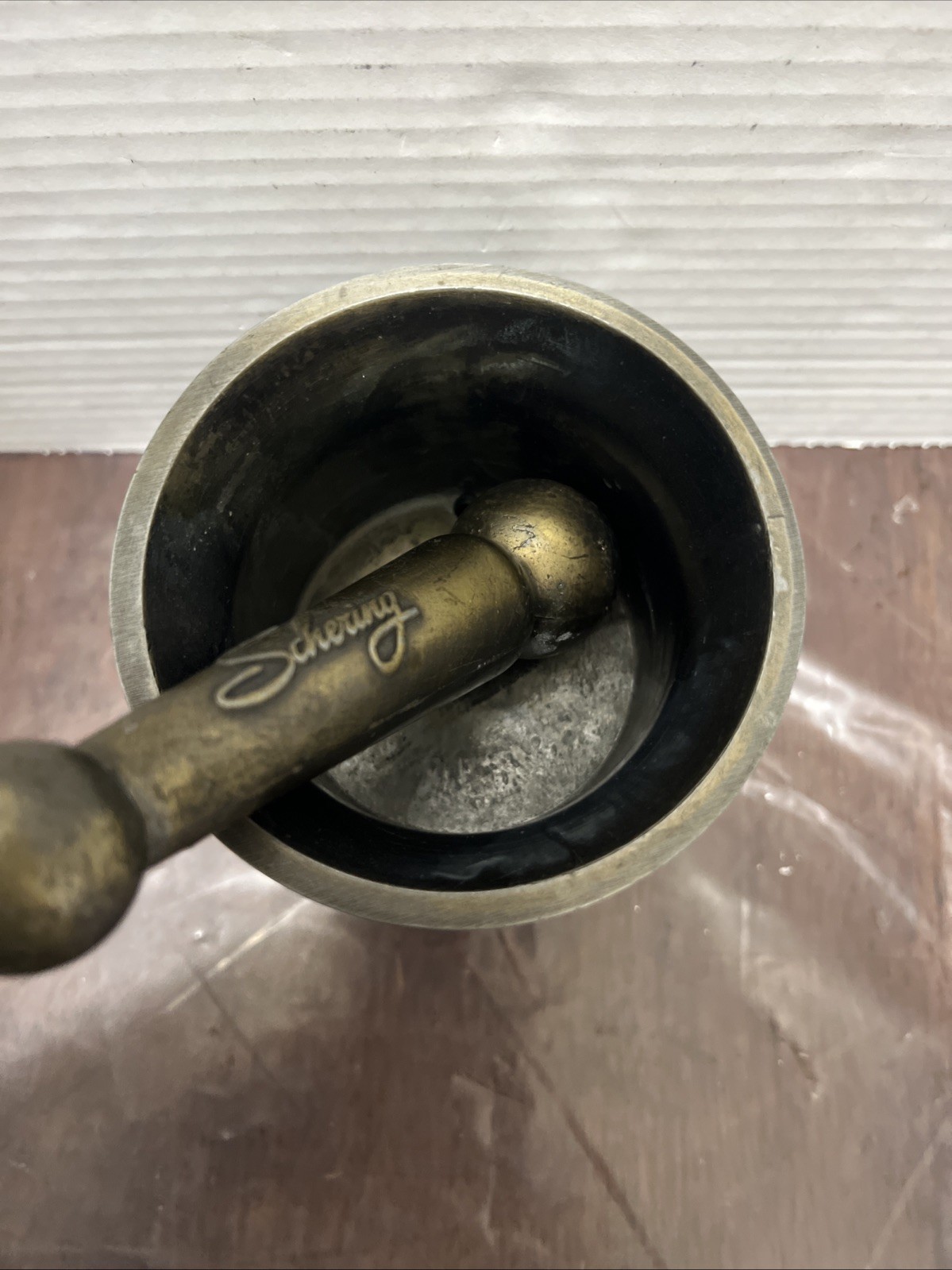 Vintage Schering Brass Mortar College Of Pharmacy Heavy 2001